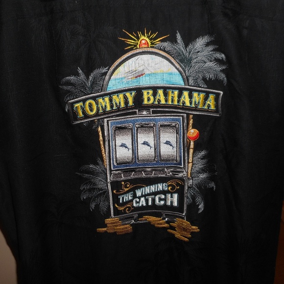 Tommy Bahama "The Winning Catch" Silk Shirt Large - Picture 2 of 6